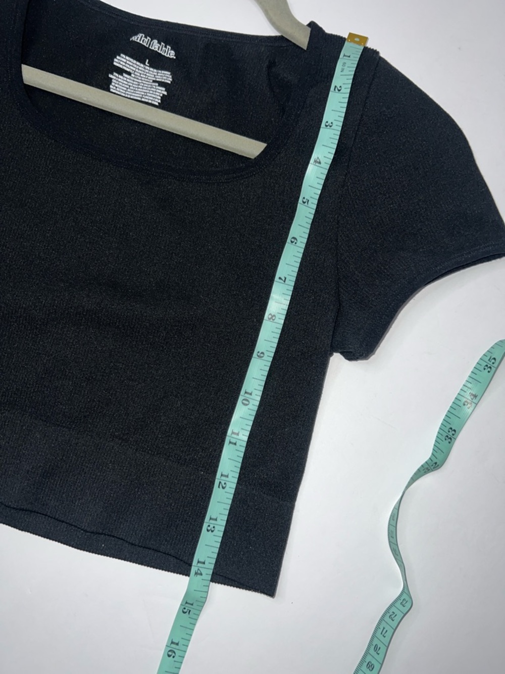 wild fable Black Scoop Neck Cropped Knit Tee size L - Picture 6 of 6